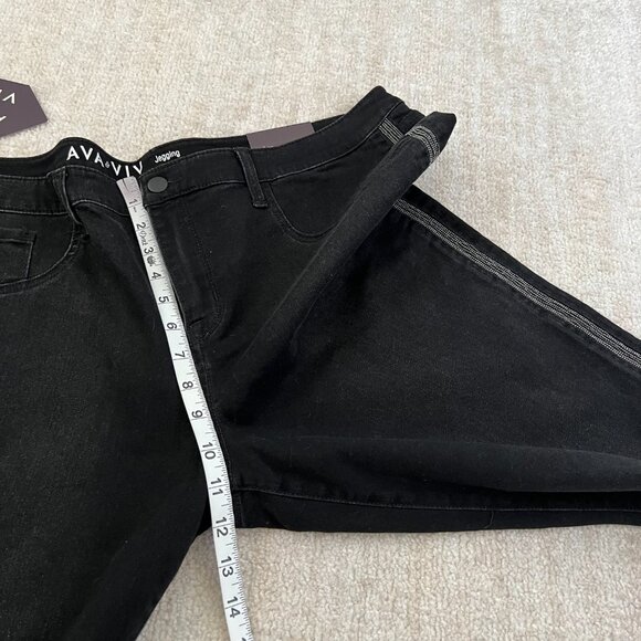 NWT Ava & Viv Super Stretch Jeggings Skinny Jeans 20W Black Boho - Picture 7 of 11